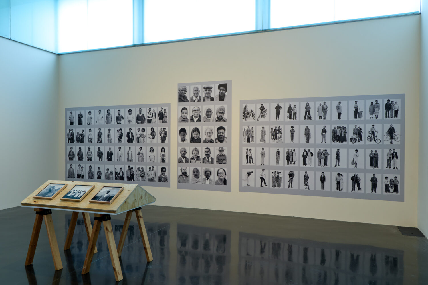 Foreground: Cynthia MaiWa Sitei. Background: Derek Bishton, Brian Homer, John Reardon. Ten.8 afterimage exhibition installation shot, The New Art Gallery Walsall in partnership with International Curators Forum (ICF), 2026. Photo: David Rowan.