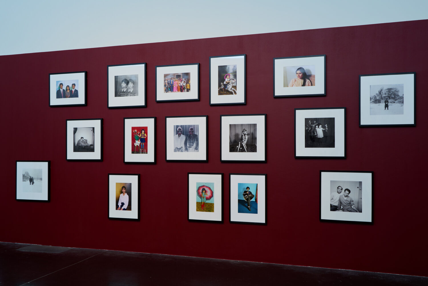 A selection from The Masterji Family Collection, courtesy The Masterji Family Collection. Ten.8 afterimage exhibition installation shot, The New Art Gallery Walsall in partnership with International Curators Forum (ICF), 2026. Photo: David Rowan.