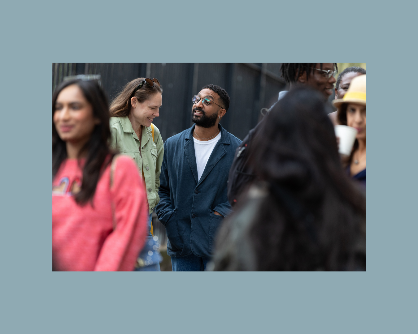 Jessica Taylor and Orsod Malik at the opening of Shifting the Centre: Anticolonial Ways of Seeing, a collaborative exhibition between ICF and iniva curated by Orsod Malik. Image by Jemima Yong.